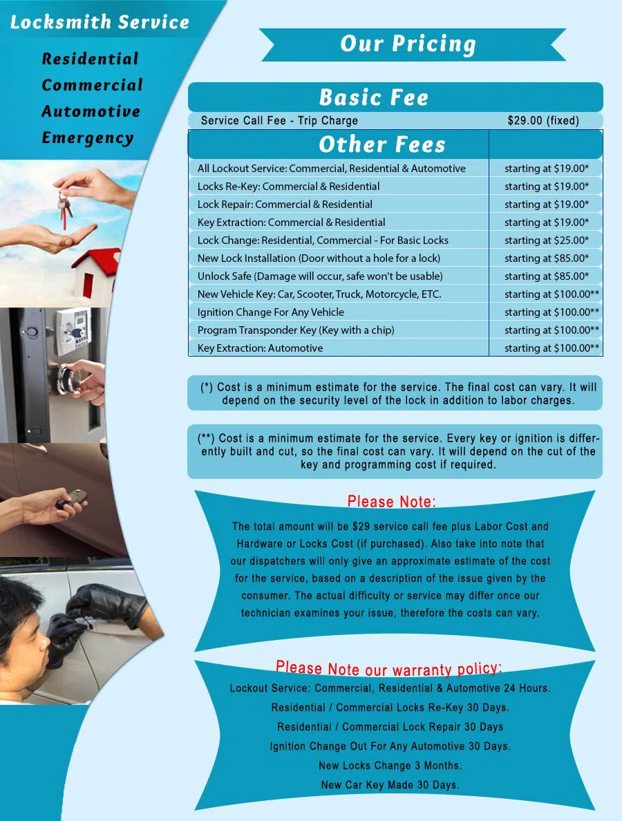 Richmond CA Locksmith Store Richmond, CA 510-964-3404 - Pricelist-1