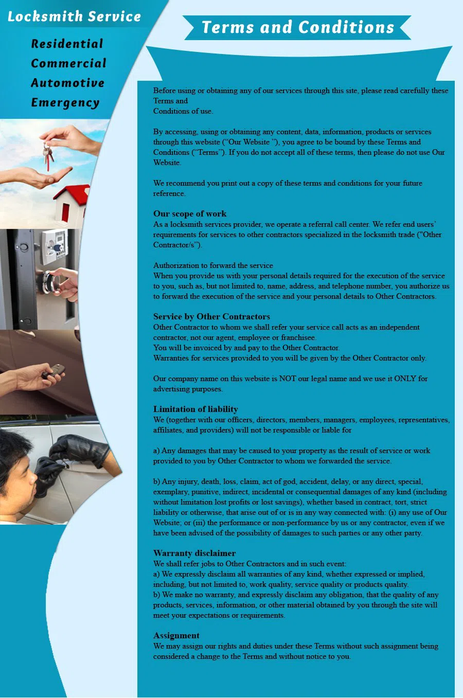 Richmond CA Locksmith Store Richmond, CA 510-964-3404 - TermsAndCondition-1